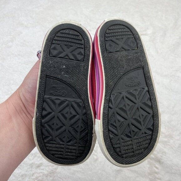 Converse All Star Chuck Taylor Girls Youth Size 1 EUR 32 Shoes Pink White - Picture 9 of 12